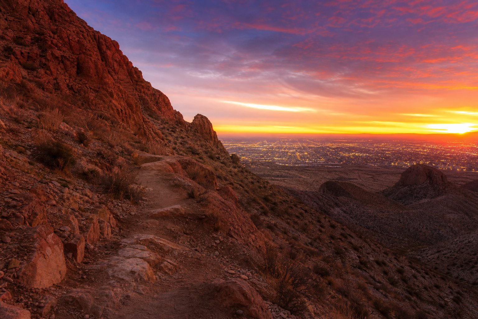 The Franklin Mountains above El Paso